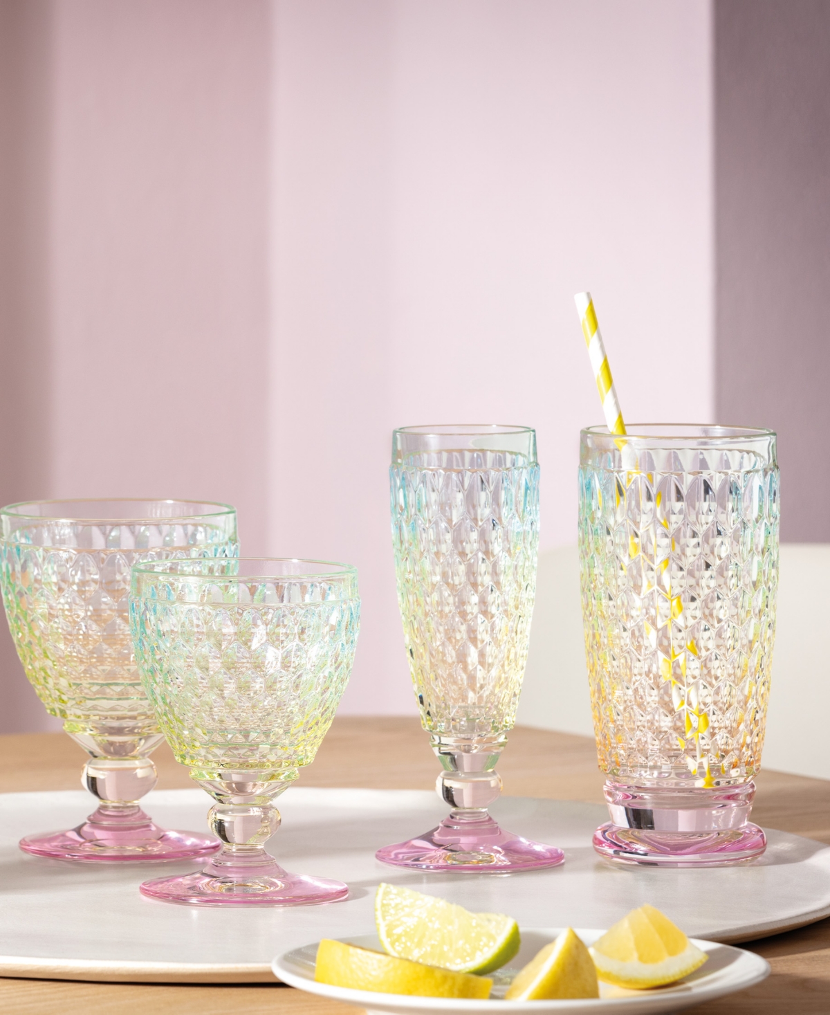Villeroy & Boch Boston Pearl Crystal Highball Glasses, Set Of 4