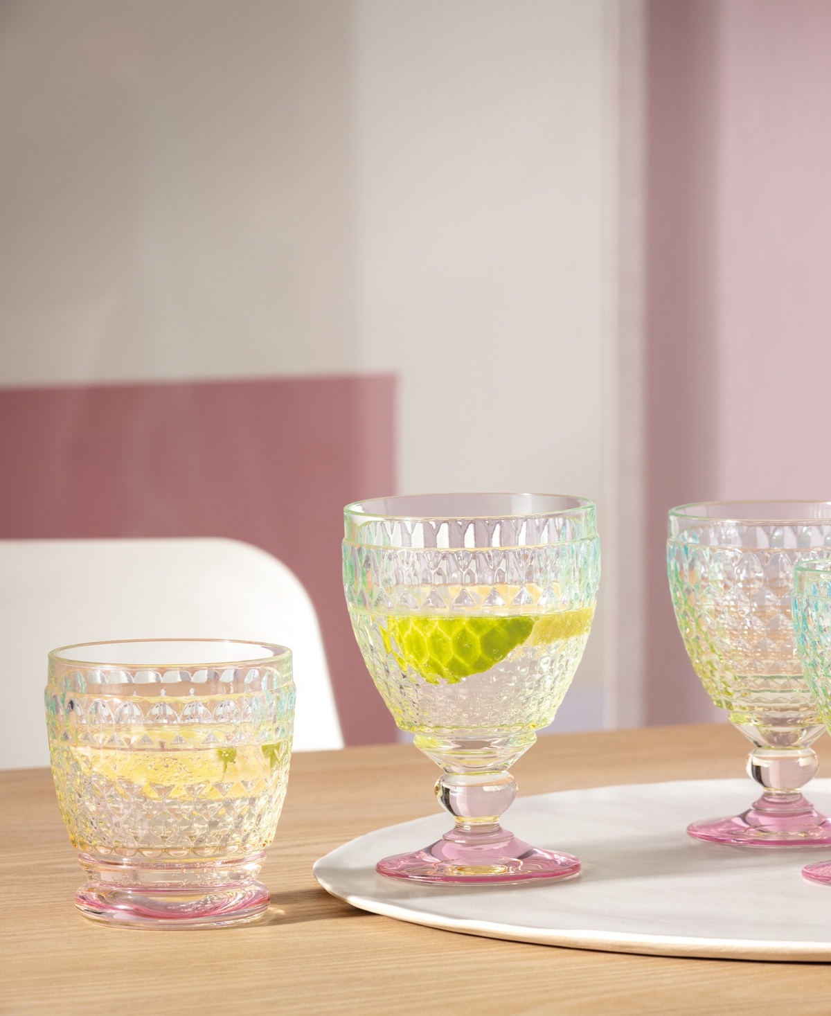 Villeroy & Boch Boston Pearl Crystal Double Old Fashioned Glasses, Set Of 4