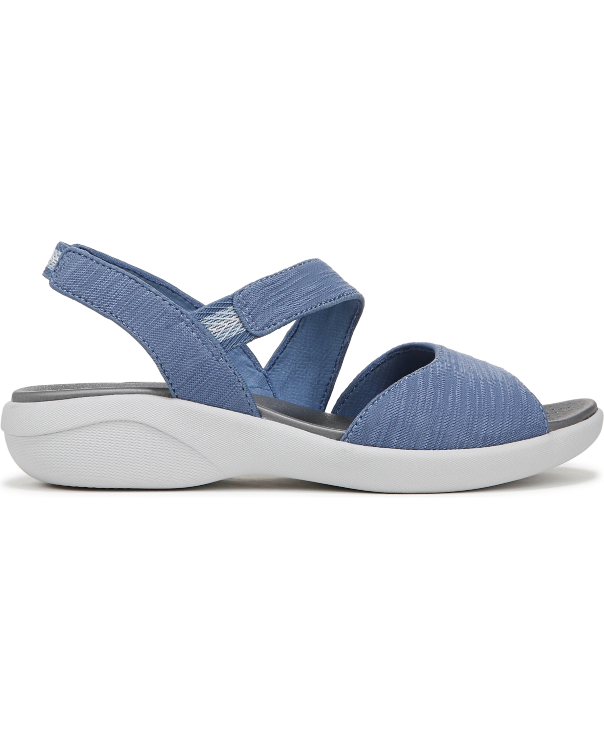 Bzees Women's Cheerful Washable Peep Toe Slingback Sandals In Elemental Blue Waxy Fabric