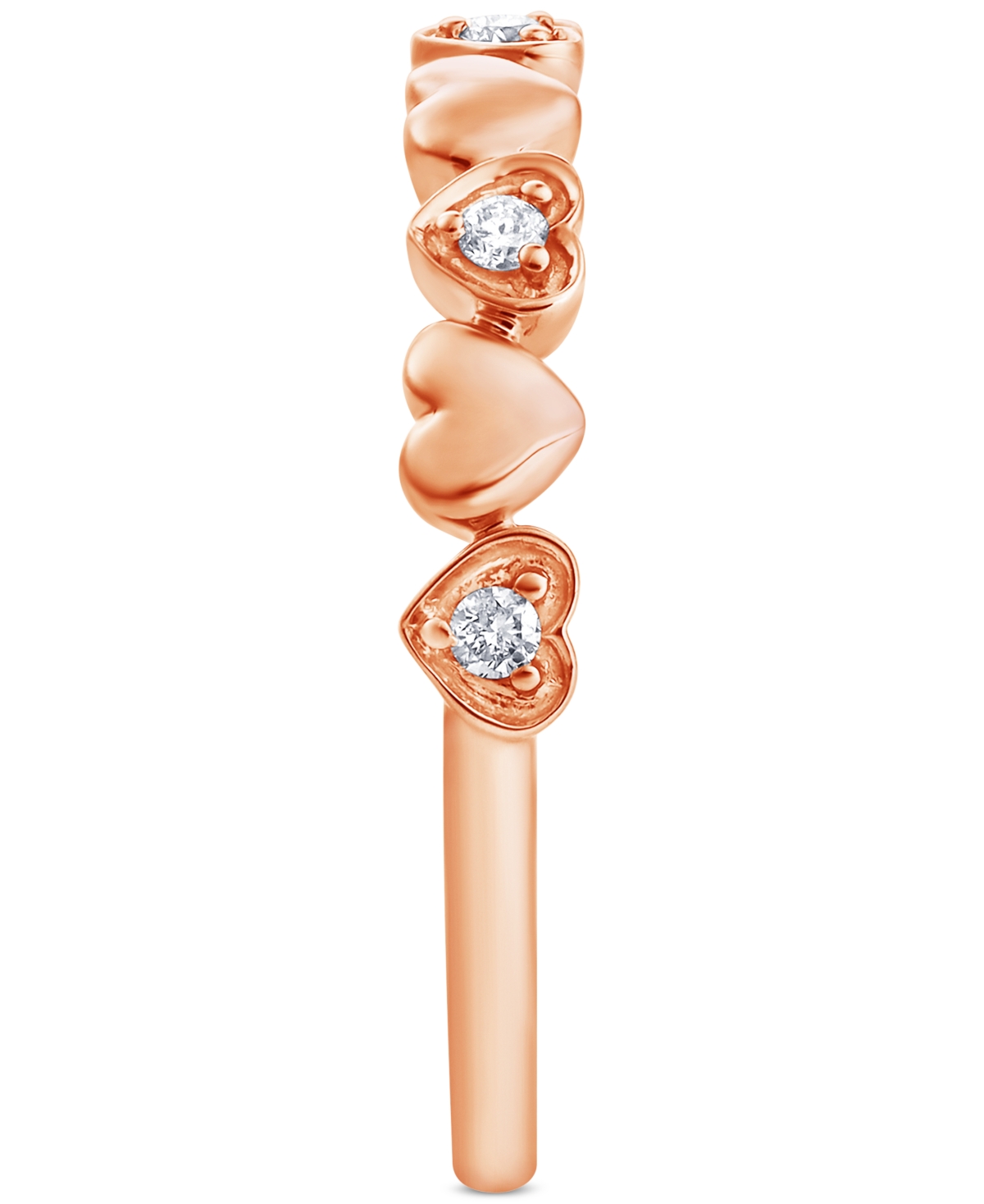 Macy's Diamond Heart Ring (1/10 Ct. T.w.) In 10k Rose Gold In Rose Gold