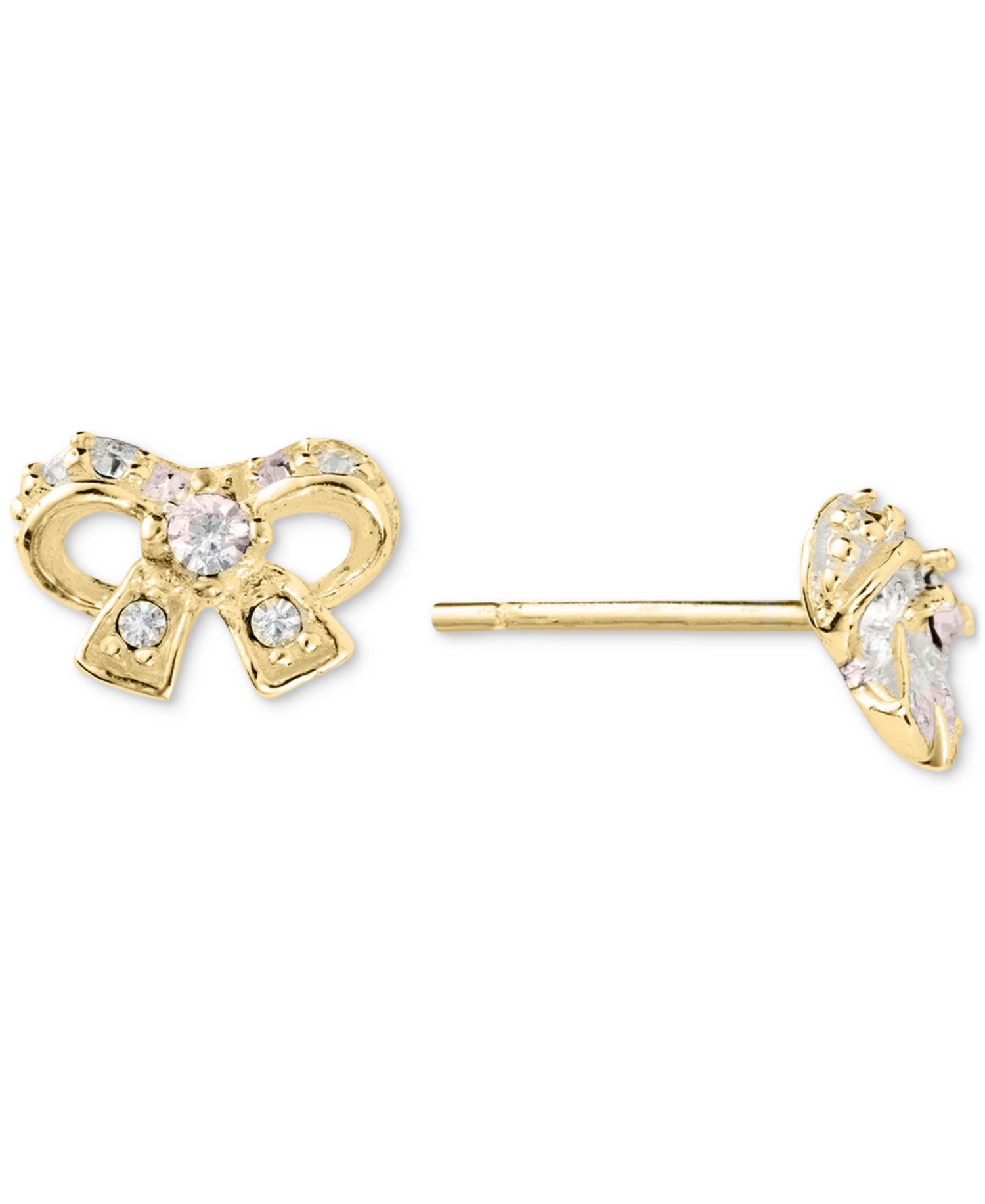 Cubic Zirconia (1/4 ct. t.w.) Bow Post Earrings in Sterling Silver (Also Available in 14k Gold over Sterling Silver)