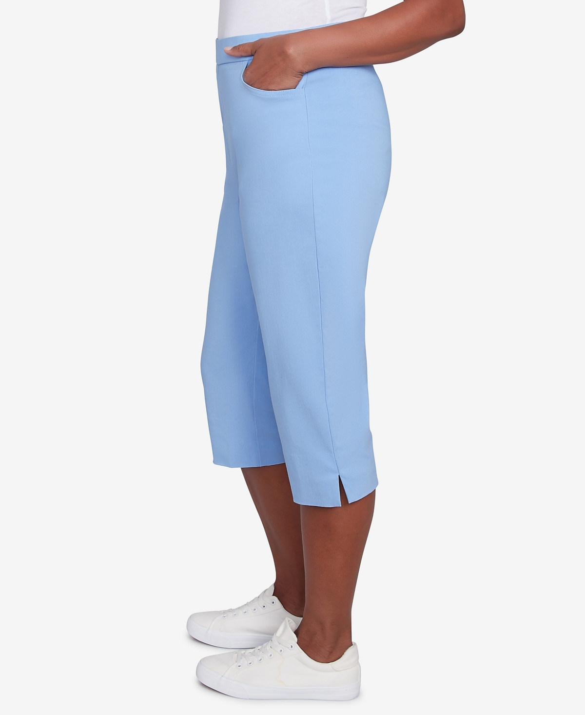 Alfred Dunner Petite Classic Allure Super Stretch Pull-on Clam Digger In Iris