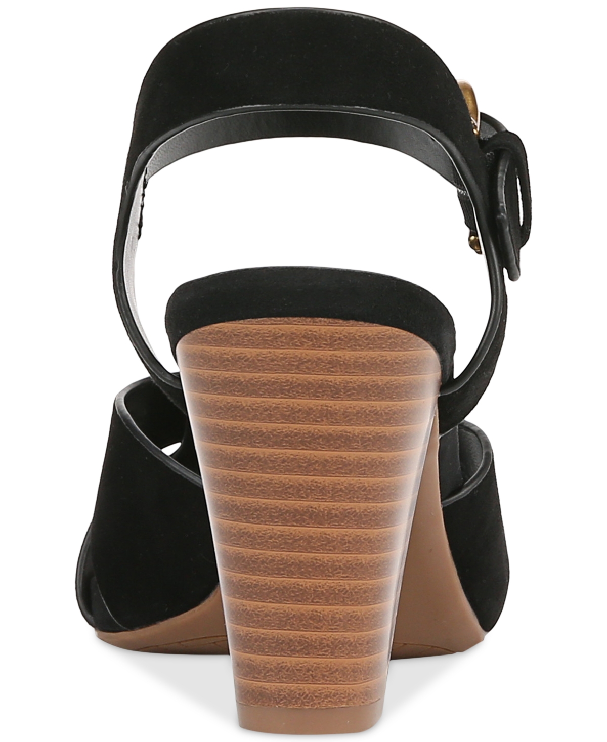 Giani Bernini Women's Angellina Memory Foam Stacked Heel Dress Sandals, Created For Macy's In Black Suede