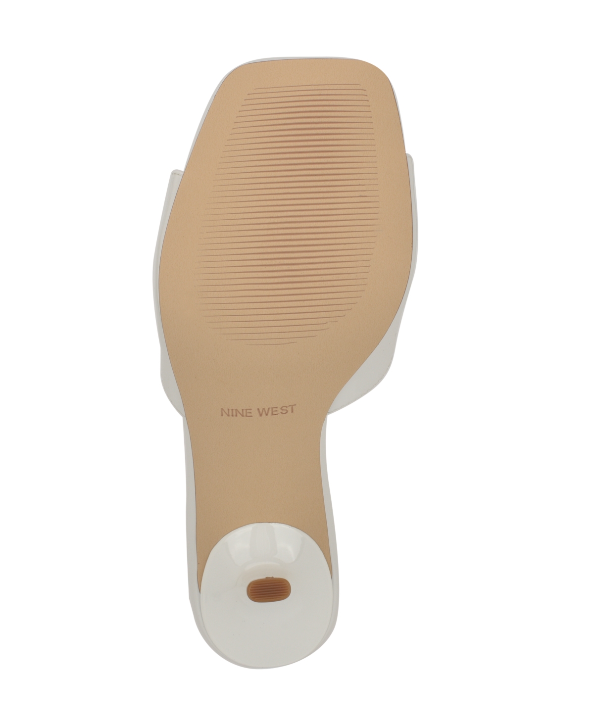 Nine West Women's Disko Square Toe Stiletto Sandals In White Patent
