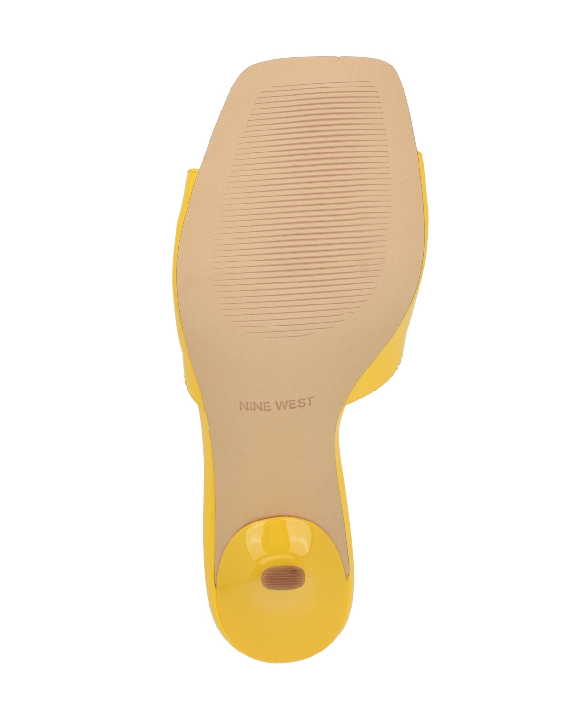 Nine West Women's Disko Square Toe Dress Sandals In Yellow Patent