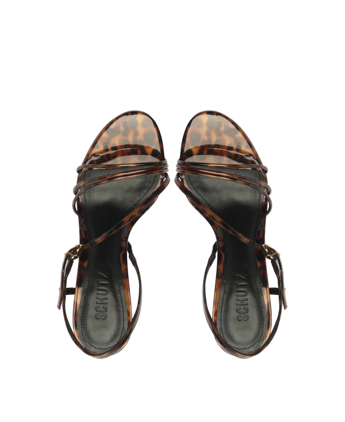 Shop Schutz Women's Inez2 Round Toe Stiletto Sandals In Animal Print