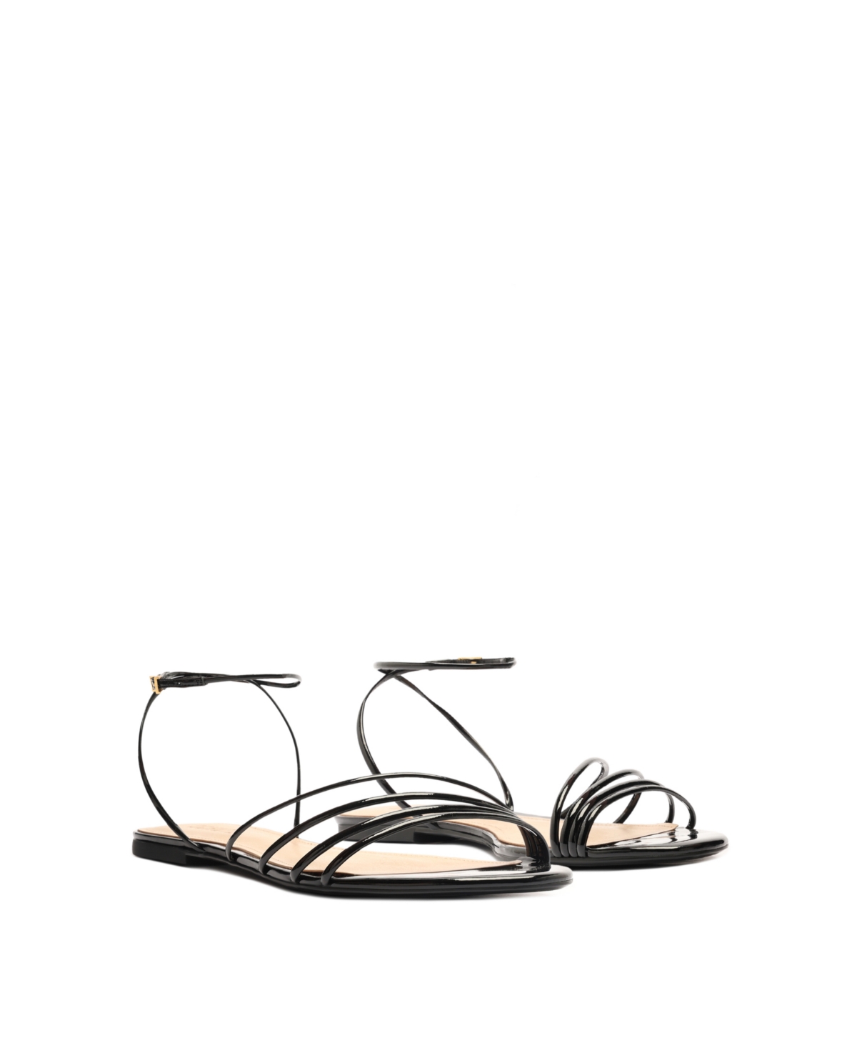 Shop Schutz Women's Inez3 Round Toe Flat Sandals In Black