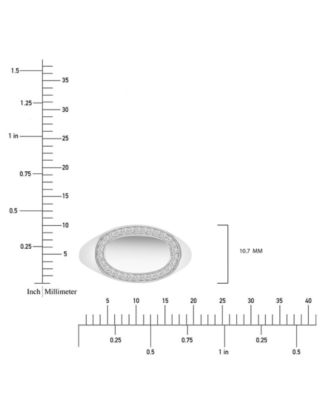 Cubic Zirconia Oval Halo Polished Signet Ring in Sterling Silver