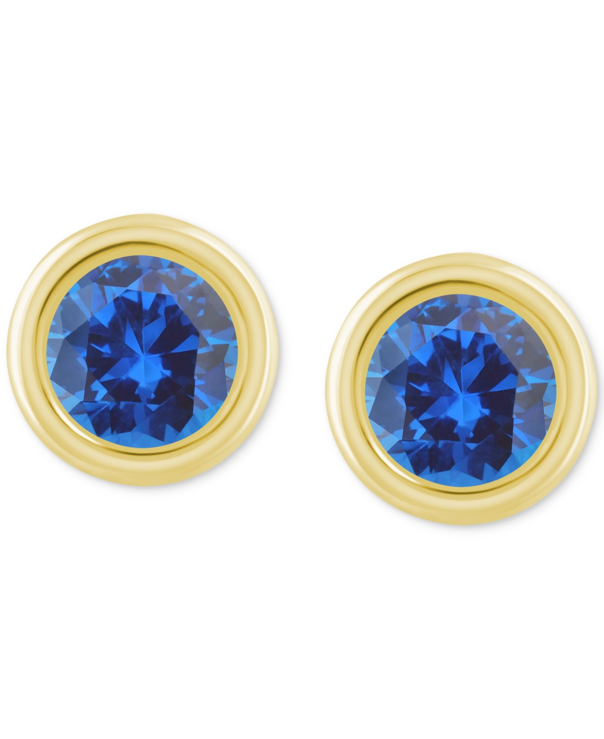 MACY'S LAB-CREATED OPAL BEZEL STUD EARRINGS (1-1/5 CT. T.W.) STUD EARRINGS IN 10K GOLD (ALSO IN ADDITIONAL 