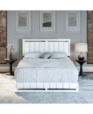 Belle Upholstered Platform Bed with Headboard, Mattress Foundation with Strong 14 Wood Slat Supports, No Box Spring Required