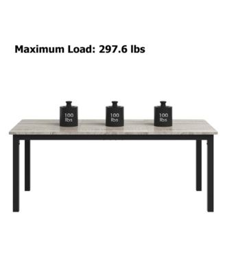 70.8-Inch MDF & Metal Round Corner & Industrial Style Dining Table