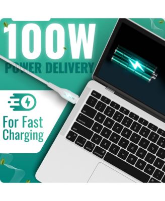 USB C to C Cable, Silicone, 4Ft, 100W Fast Charging, High-Speed Data Transfer, Compatible with USB-C Devices, Durable and Tangle-Free