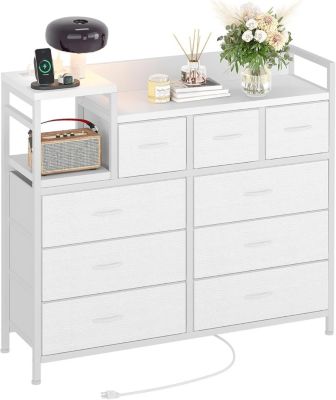 1 PC MDF Furniture Storage Cabinet, 9-Drawer Organizer Dresser for Bedroom