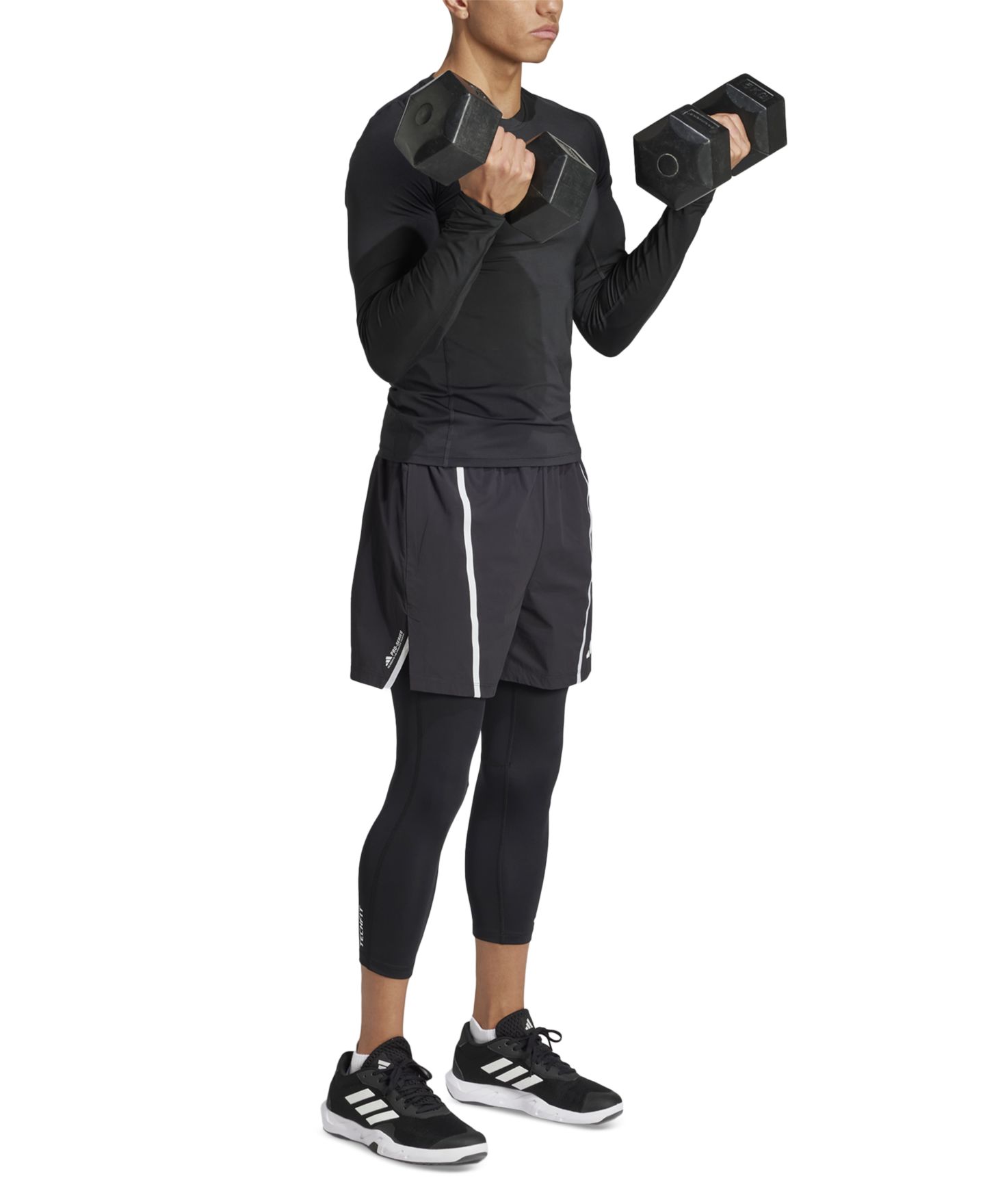 Мужские леггинсы adidas Techfit Compression 3/4 Training Tights, цвет: Чёрный — фото 3