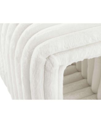 Pet-Friendly Ottoman Storage Bench with Arch Hollow Design, Multi-Functional for Living Room, Bedroom & Entryway