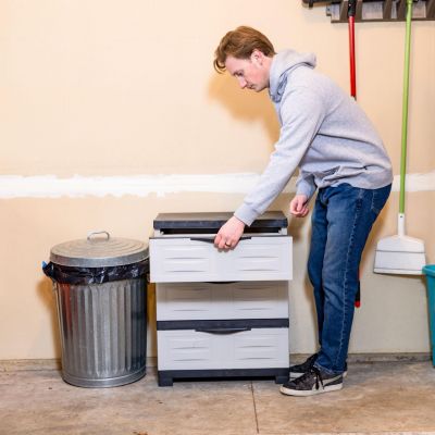 Heavy-Duty Plastic 3-Drawer Storage Cabinet Organizer - 29.5"