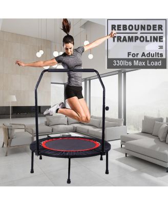 40 Inch Mini Exercise Trampoline Fitness Rebounder Trampoline with Safety Pad Max. Load 300LBS