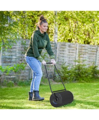 38L Heavy Duty Push/Tow Poly Lawn Roller, U-handle Garden Roller