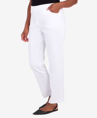 Petite Mid-Rise Pull On Straight Leg Denim Pants, Petite & Petite Short