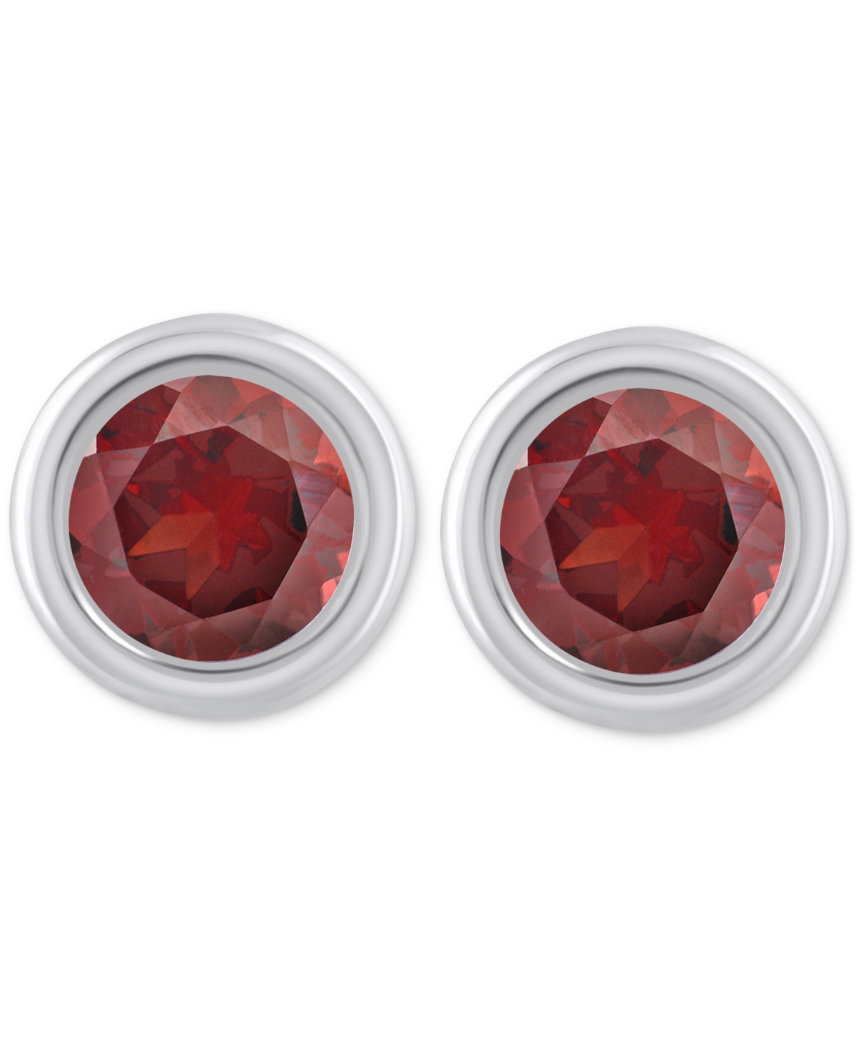 Macy's Lab-created Opal Bezel Stud Earrings (1-1/5 Ct. T.w.) Stud Earrings In 10k Gold (also In Additional In Garnet,white Gold