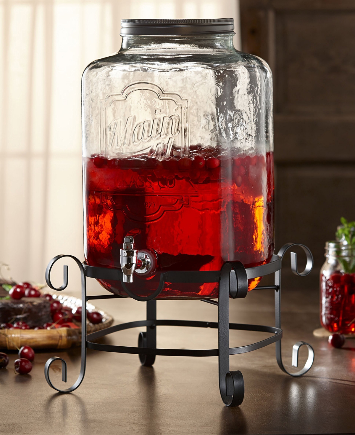 Style Setter Main St. Beverage Dispenser With Rack, 3 Gallons In No Color