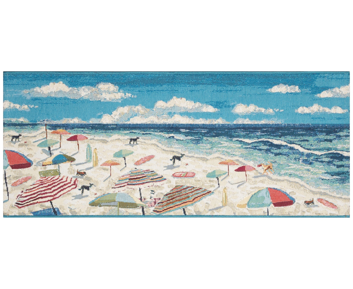 Liora Manne Frontporch Beach Umbrellas Area Rug In Ocean
