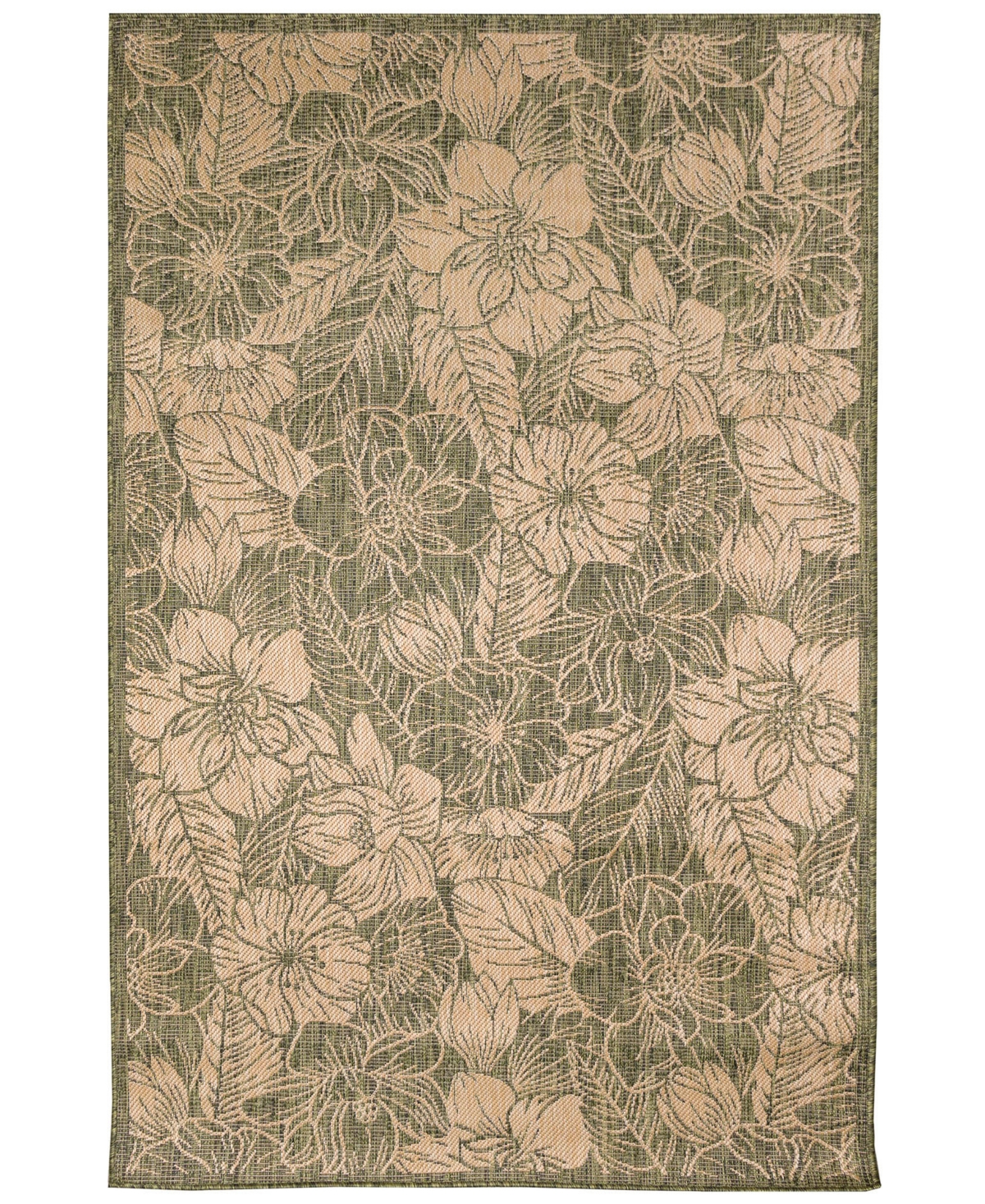Liora Manne Carmel Botanical 6'6"x9'4" Area Rug In Green