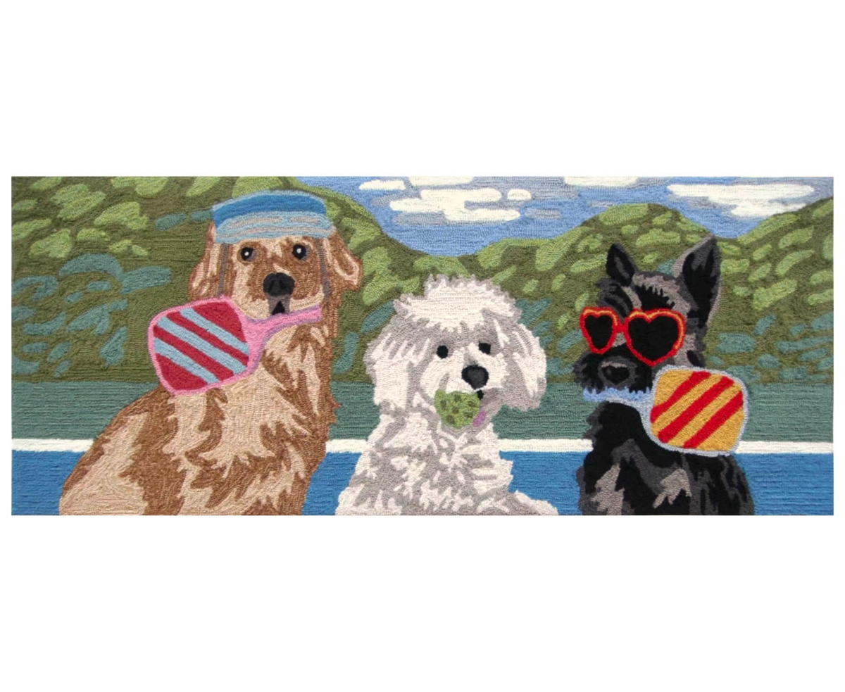 Liora Manne Frontporch Pickled Pups Runner Area Rug, 2' X 5' In Multi