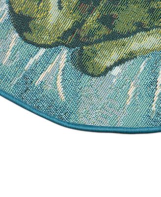 Esencia Frog and Lotus 2'1"x3'3" Novelty Area Rug