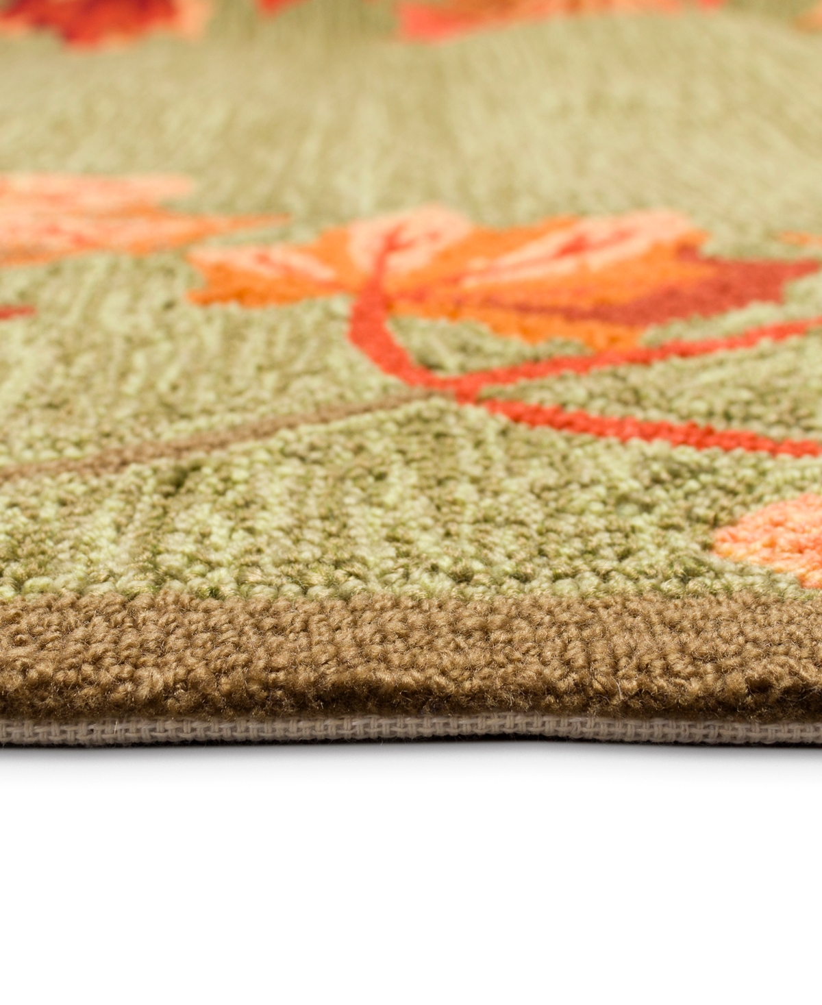 Liora Manne Ravella Falling Leaves Border 2'x3' Area Rug In Moss