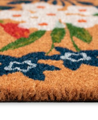 Liora Manne Natura Fresh Flowers Rug Collection In Tan,blue