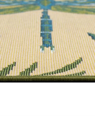 Esencia Floral Dragonfly 1'11"x4'11" Runner Area Rug