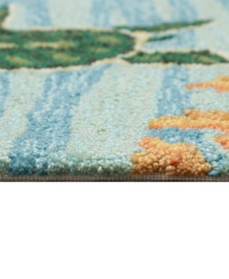 Frontporch Swimming Baby Turtles 2'x5' Runner Area Rug