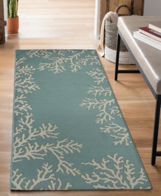Esencia Coral Edge 1'11"x4'11" Runner Area Rug