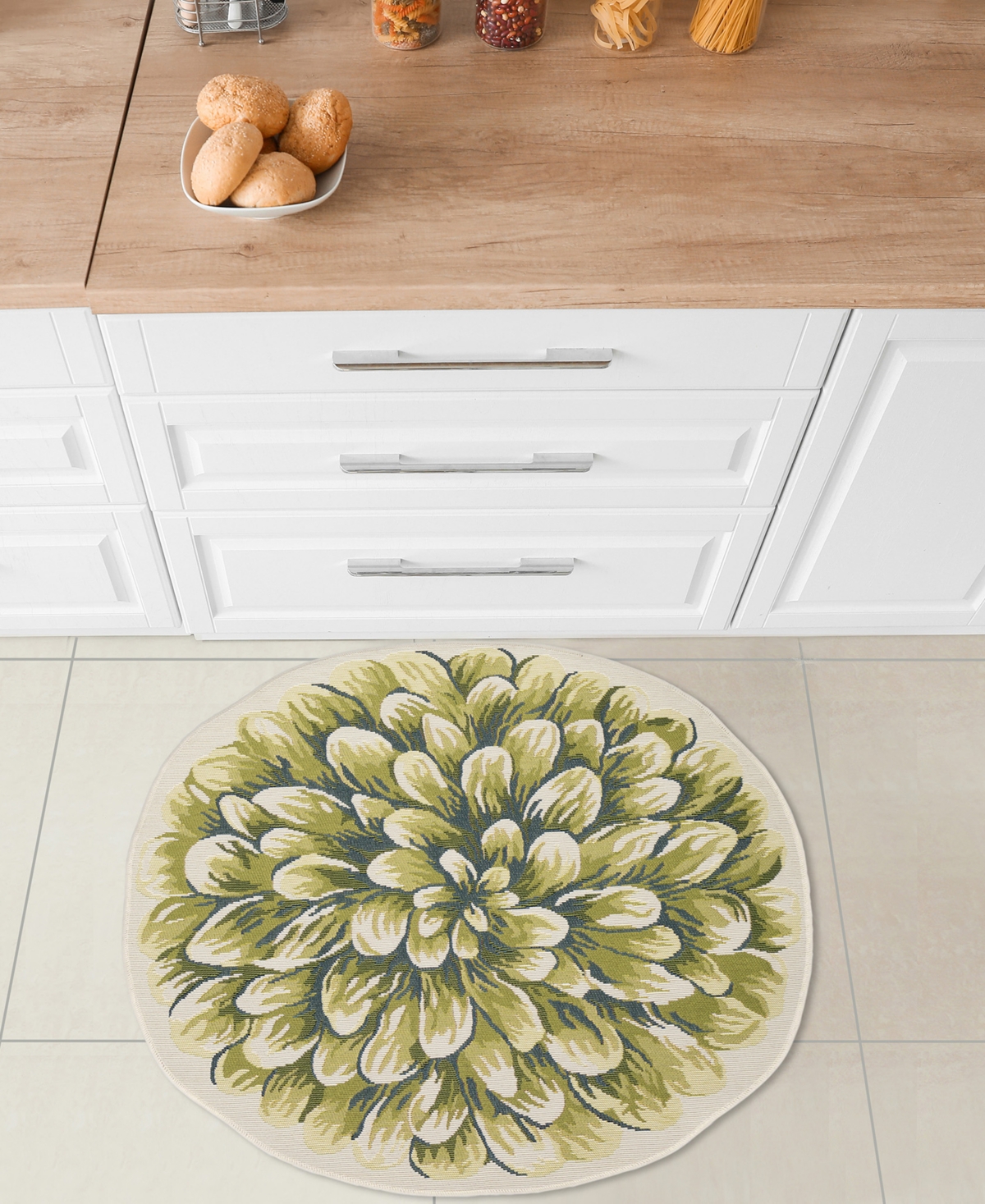 Liora Manne Esencia Mum 3'3"x3'3" Round Area Rug In Green