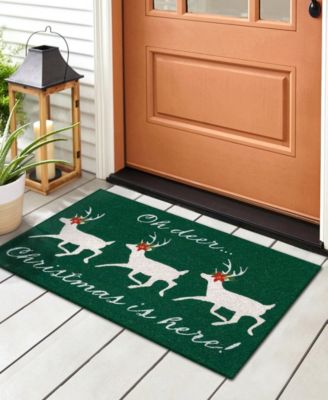 Liora Manne Natura Christmas Is Here Rug Collection In Jade