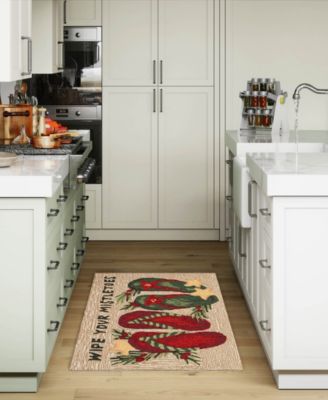 Liora Manne Frontporch Mistletoes Rug Collection In Tan