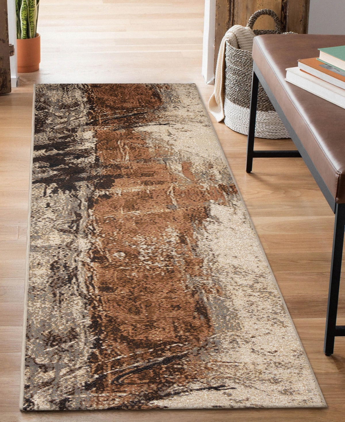 Liora Manne Marina Moderne 1'11"x7'6" Runner Area Rug In Beige,gray