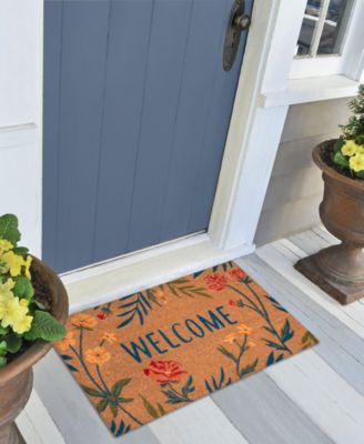 Liora Manne Natura Floral Welcome Rug Collection In Tan