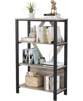 Industrial Open Display Wood Shelves with Dimmable RGB Strip Light