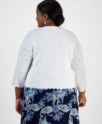 Plus Size Half-Sleeve Sweater Shrug