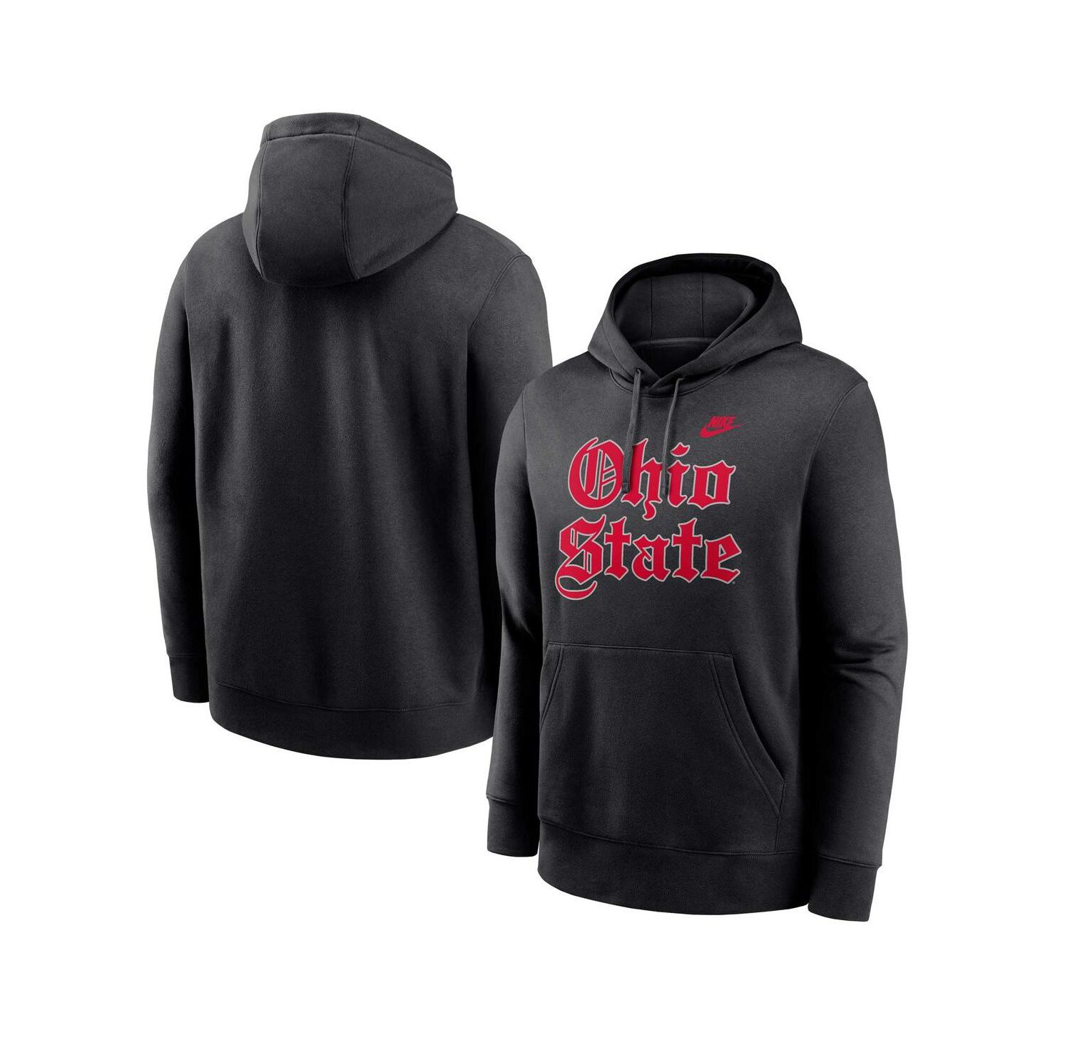 Men's Black Ohio State Buckeyes Old English Fleece Pullover Hoodie