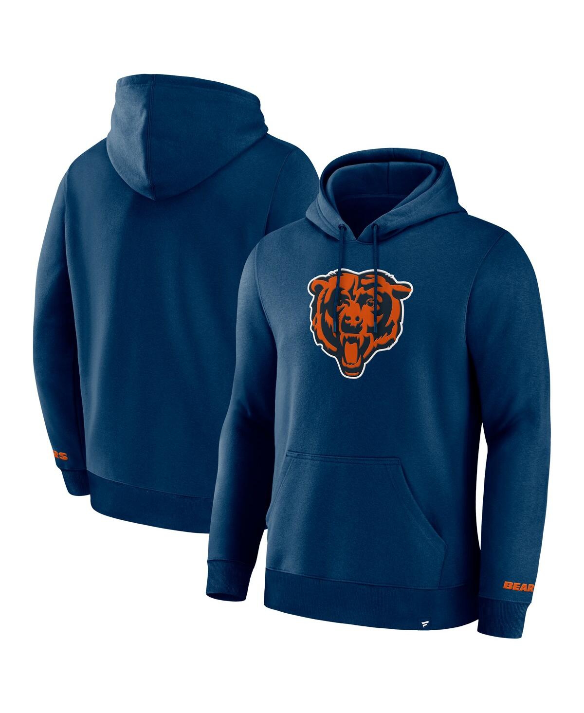 Fanatics Men's Navy Chicago Bears Legacy Fleece Pullover Hoodie In Navy