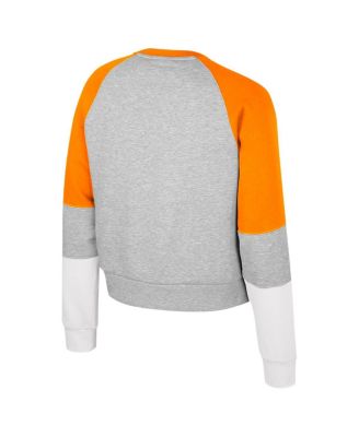 Big Girls Heather Gray Tennessee Volunteers Katinka Rhinestone Pullover Sweatshirt