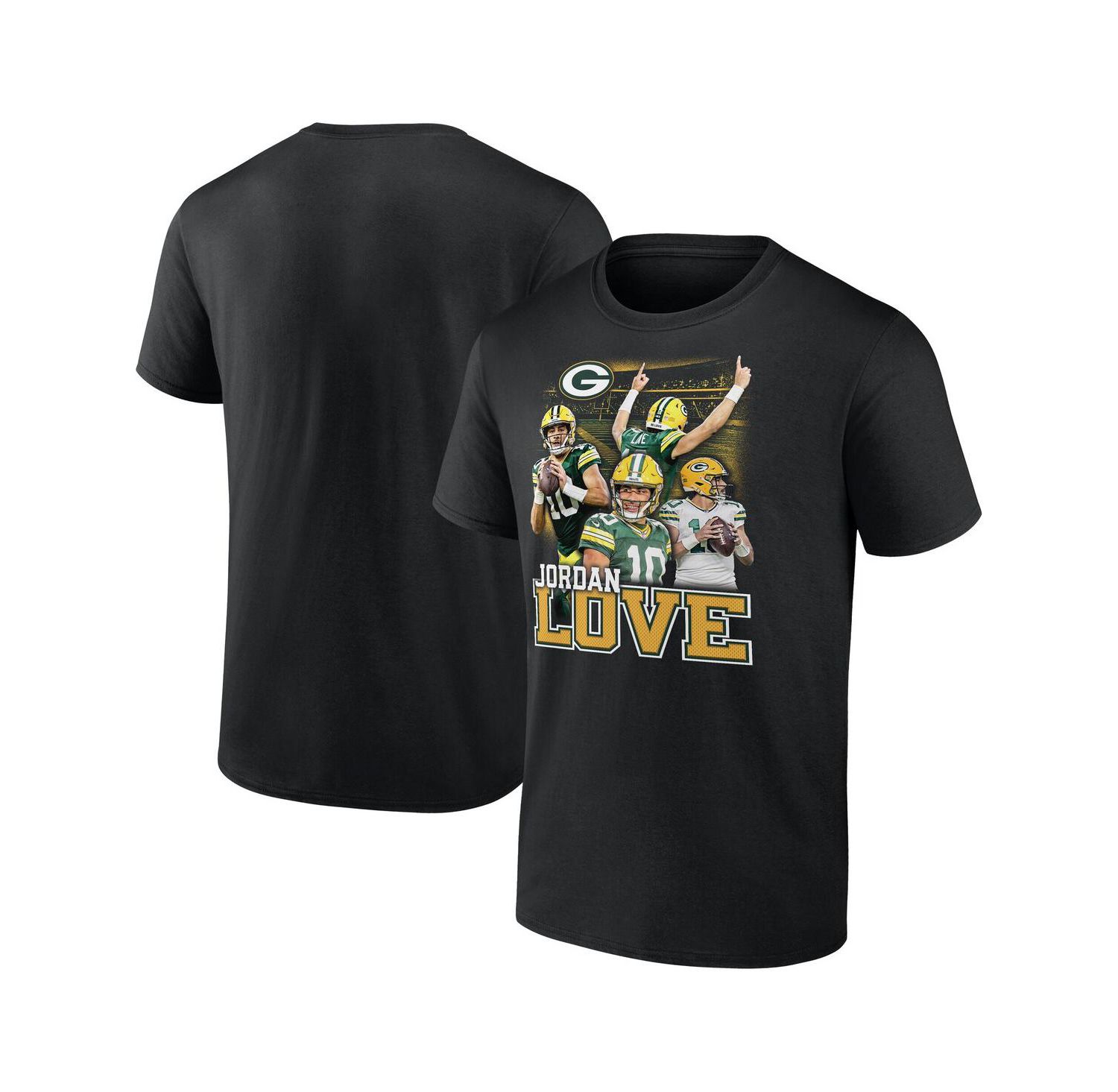 Jordan Men's Love Black Green Bay Packers Notorious Player Graphic T-Shirt