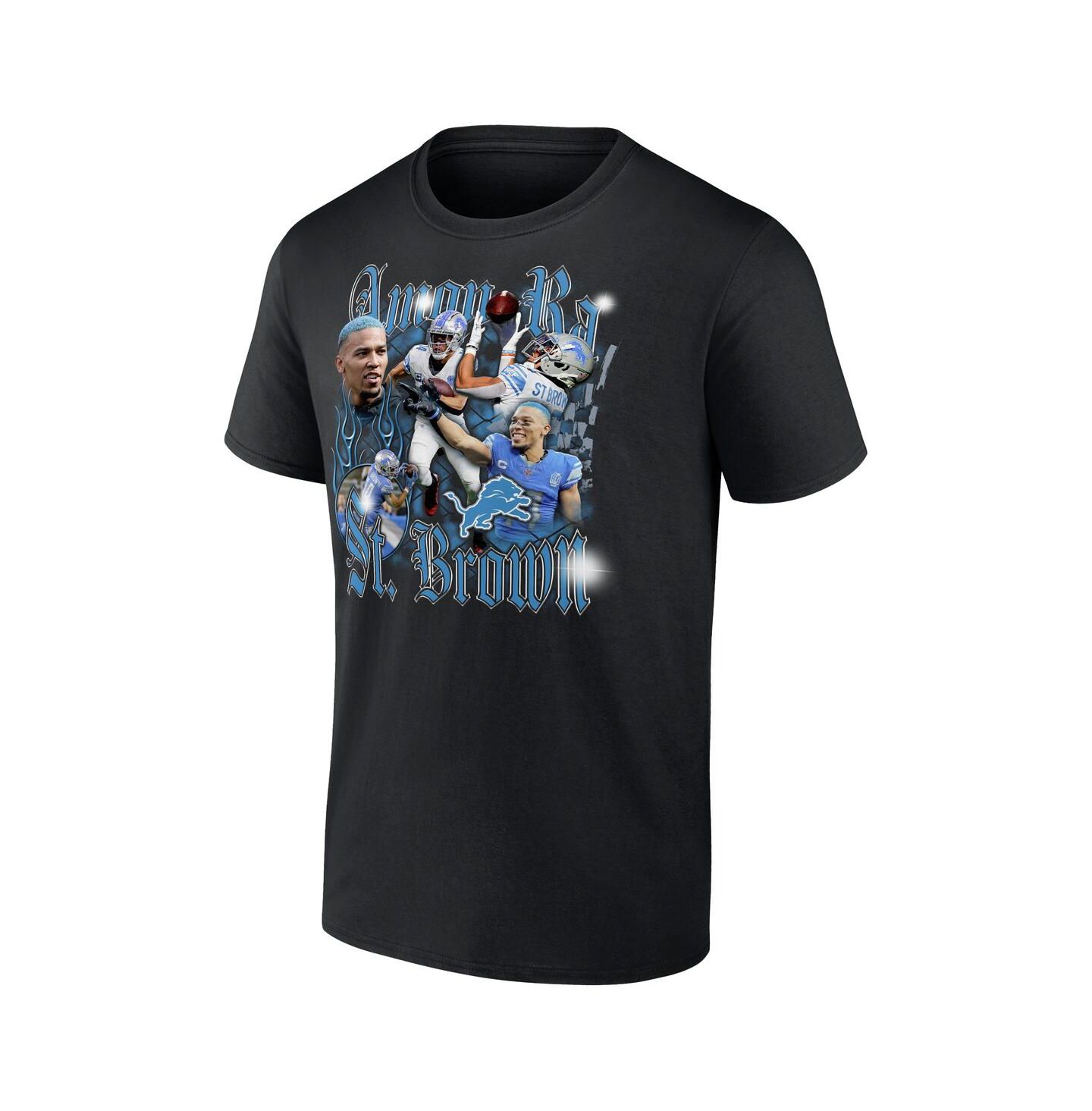 Мужская футболка Fanatics Amon-Ra St. Brown Black Detroit Lions Notorious Player Graphic — фото 2