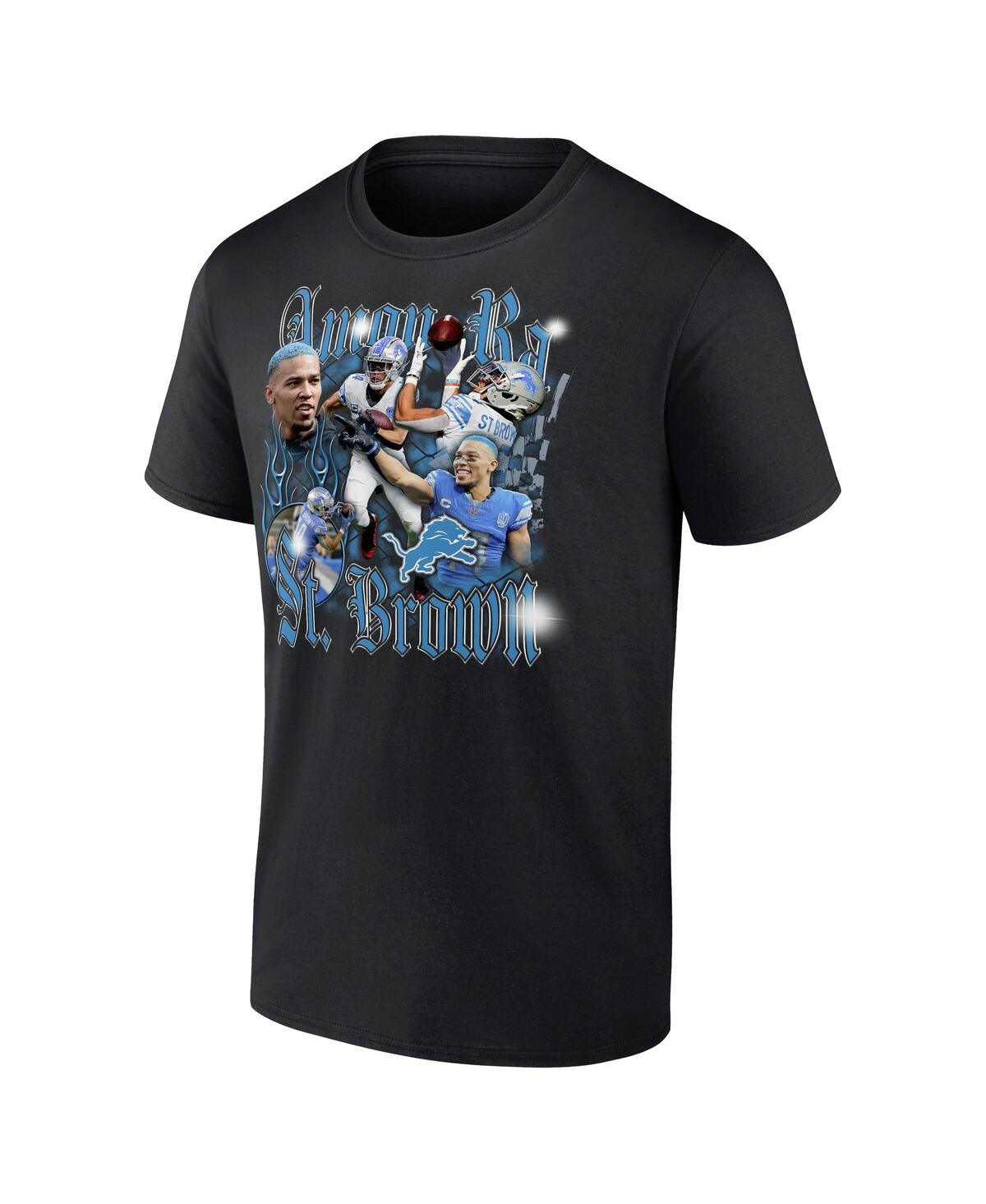 Fanatics Men's Amon-ra St. Brown Black Detroit Lions Notorious Player Graphic T-shirt In Black