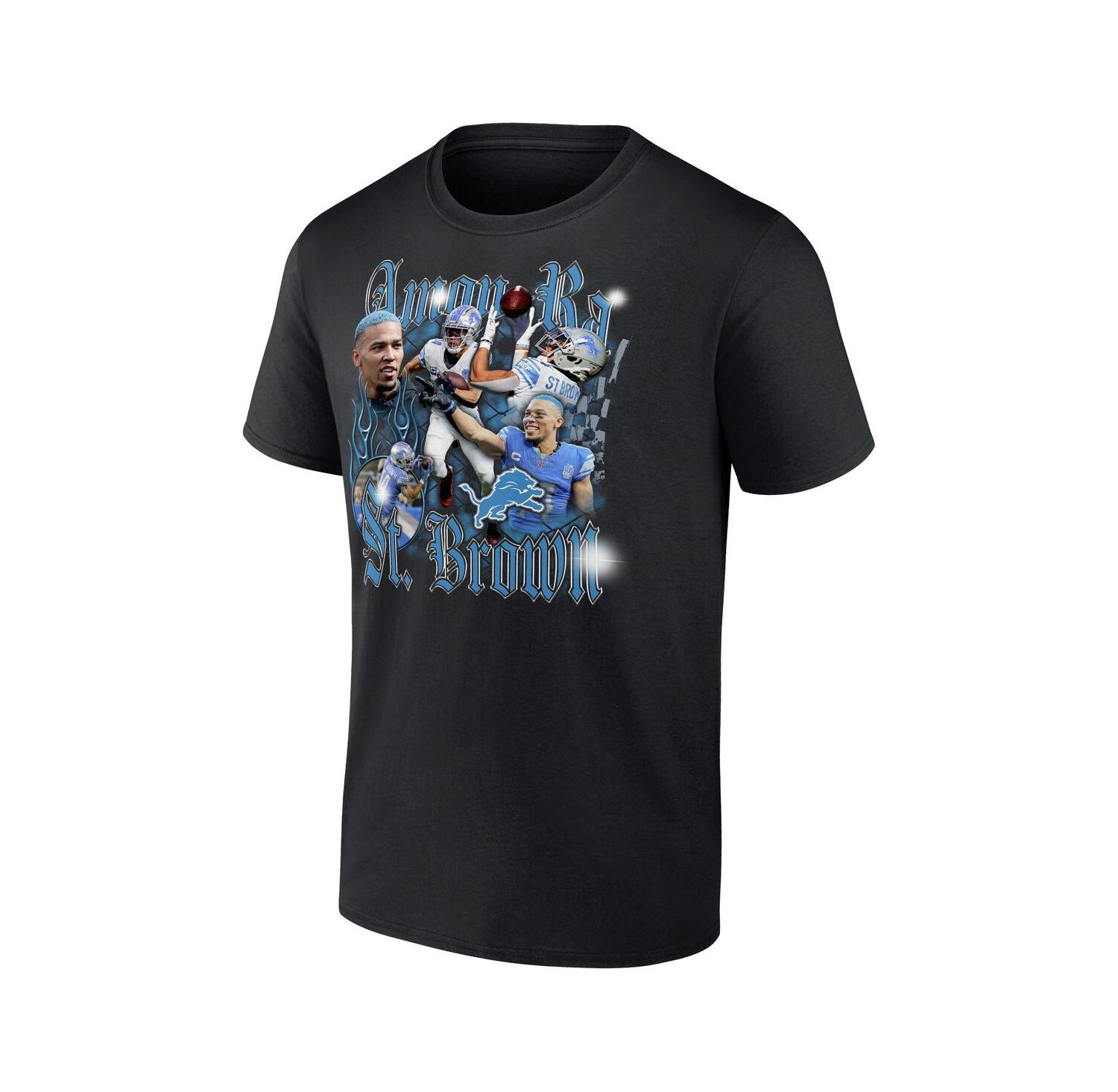 Men's Amon-Ra St. Brown Black Detroit Lions Notorious Player Graphic T-Shirt
