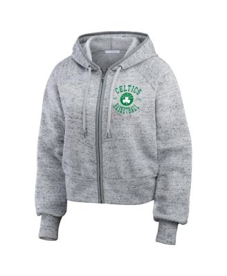 Women's Heather Gray Boston Celtics Speckled Radiator Full-Zip Hoodie