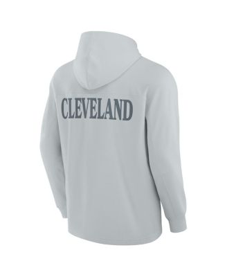 Men's Gray Cleveland Browns Elements Blaze Tri-Blend Long Sleeve Hoodie T-Shirt
